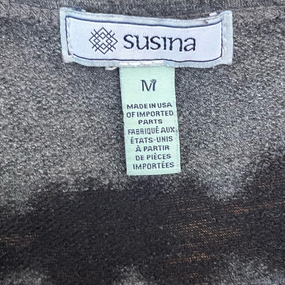 SUSINA Nordstrom Black Grey Tie Dye Drawstring Waist Pants Jumpsuit Medium - Picture 8 of 9